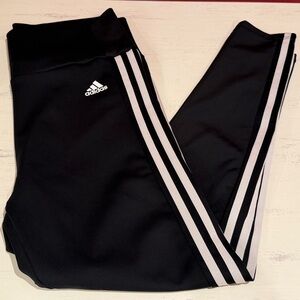 adidas Women’s Black Leggings with White Side Stripes